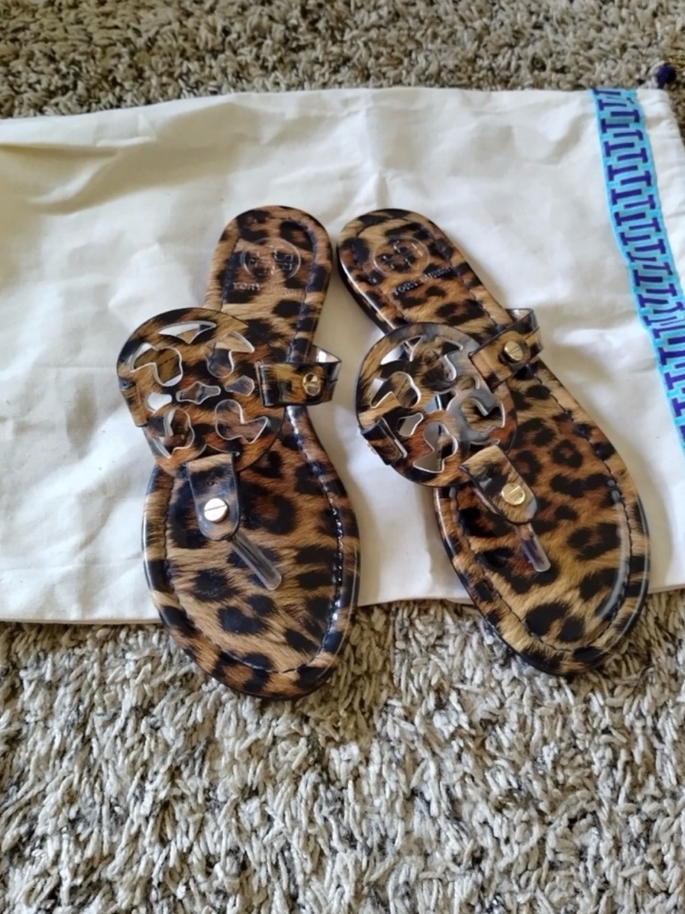 Tory Burch Leopard Print Miller Sandal in Brown